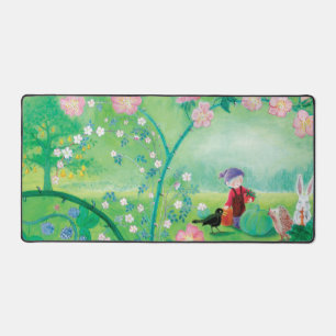 Geheimgarten mit Gnome Illustration Schreibtischunterlage