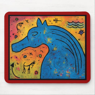 Geheimnis blauer Pferdemausunterlage - 9,25" x Mousepad