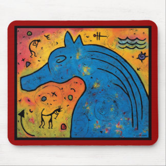 Geheimnis blauer Pferdemausunterlage - 9,25" x Mousepad