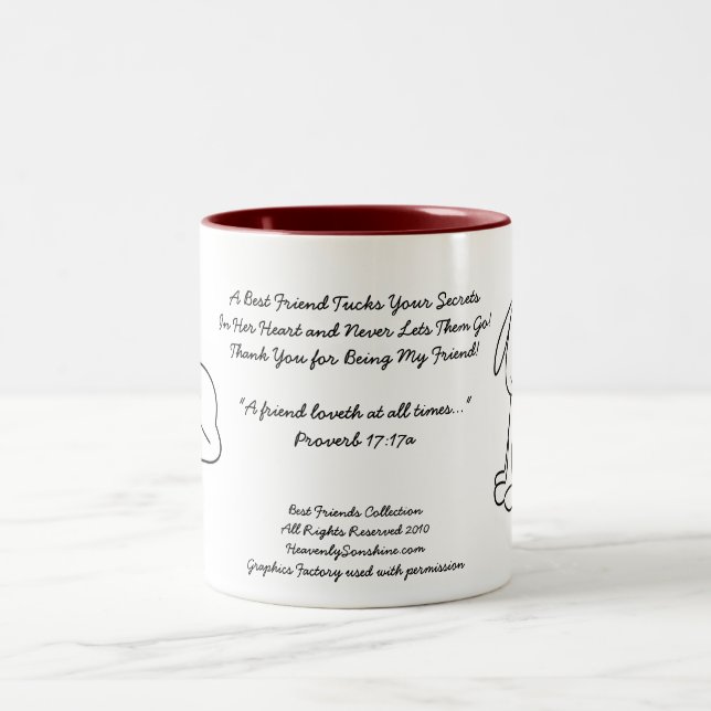 Geheimnisse der besten Freunde Zweifarbige Tasse (Mittel)