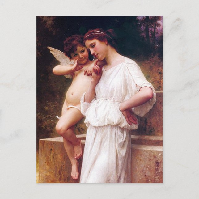 "Geheimnisse der Liebe" von Bouguereau Postkarte (Vorderseite)