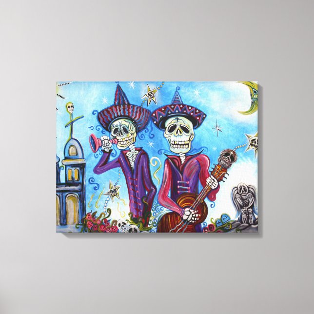"Geheimnisse der Mariachi" ramponierte Canvas Leinwanddruck (Vorderseite)