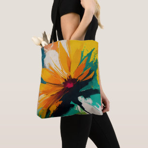 Geheimnisvolle Blüte – Ein Tanz aus Farbe und Bewe Tasche