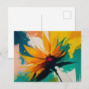 Geheimnisvolle Blüte – Ein Tanz von Farbe und Bewe Postkarte