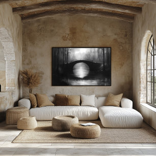 Geheimnisvolle Brücke über ruhigen Gewässern – Mon Poster