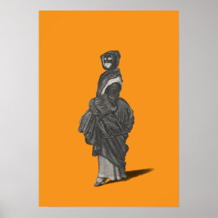 Geheimnisvolle maskierte Frau von Wenceslaus Holla Poster
