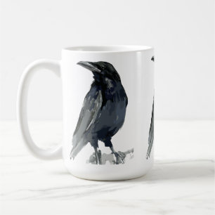 Geheimnisvolle Raben-Illustration Kaffeetasse