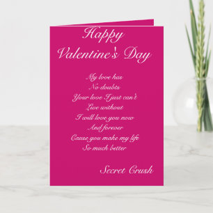 Geheimnisvolle Valentinstag Grußkarten Feiertagskarte