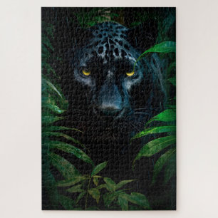 Geheimnisvoller Schwarzer Panther Dschungel Wildti