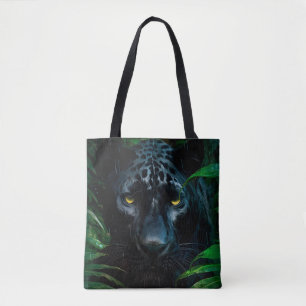 Geheimnisvoller Schwarzer Panther Dschungel Wildti Tasche