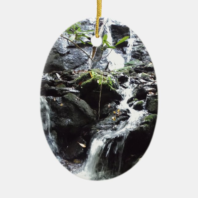 Geheimnisvoller Wasserfall im Moky-Gebirge Keramikornament (Vorne)
