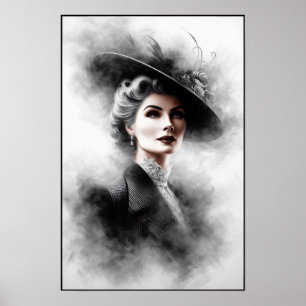 Geheimnisvolles weibliches Porträt Kunst aus den 1 Poster