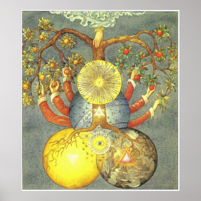 Geheimsymbole der Rosikruten, 1785 Deutsch Poster (Vorne)