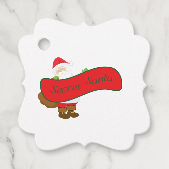 Geheimtipp mit Santa Abbildung Geschenkanhänger (Vorderseite)