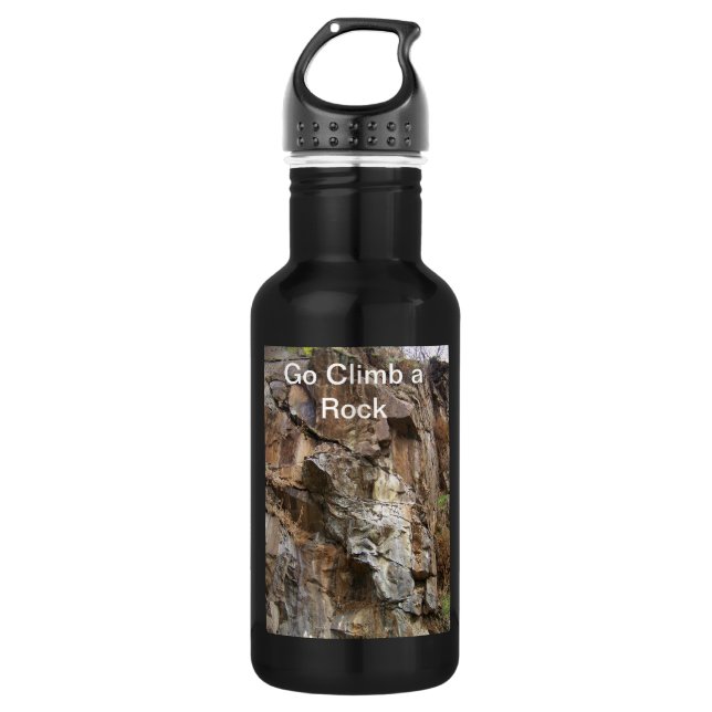 Gehen Aufstieg ein Felsen Edelstahlflasche (Vorderseite)