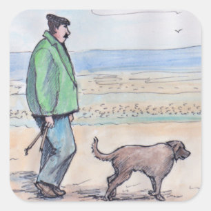 Gehen der Hund - 06 Quadratischer Aufkleber