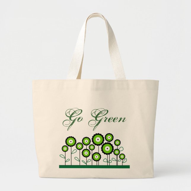 GEHEN elegante Taschen-Tasche GRÜNE Jumbo Stoffbeutel (Vorne)