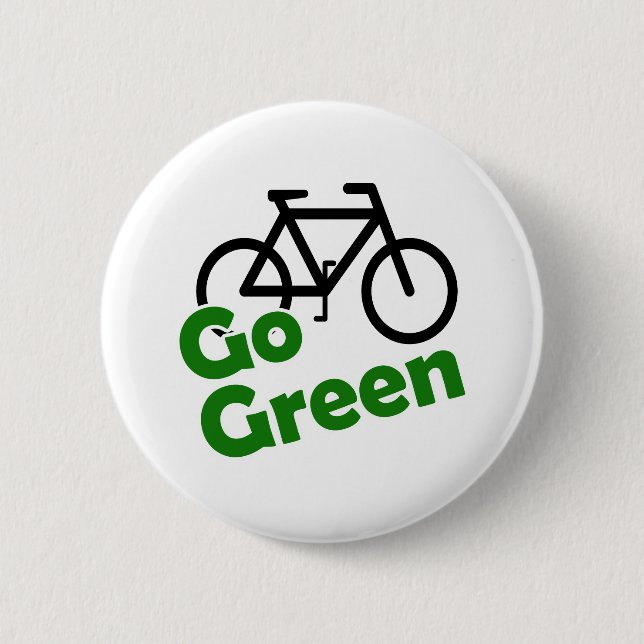 gehen Fahrrad grünes Button (Vorderseite)