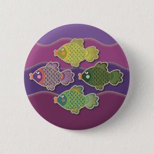 Gehen Fisch-lila Knopf Button