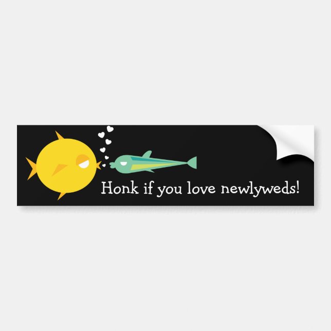 Gehen Fish_Deep Love_Honk wenn Sie Autoaufkleber (Vorne)
