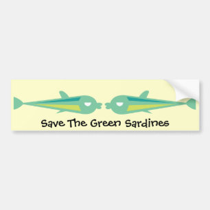 Gehen Fish_Save die grünen Sardinen Autoaufkleber