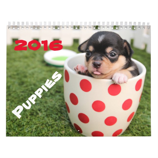 Gehen ~ gehen Kalender des Welpen-2016 niedliches (Titelbild)