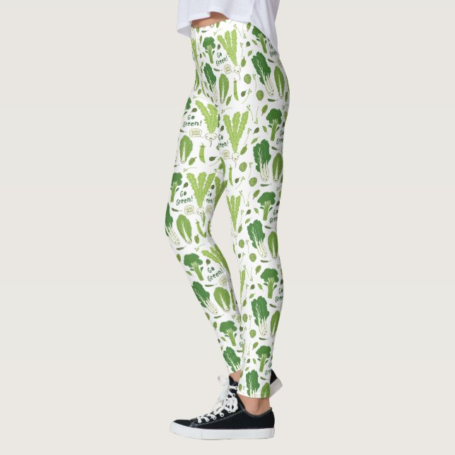 Gehen Grün! Belaubtes Grün! Glückliche Leggings (Links)