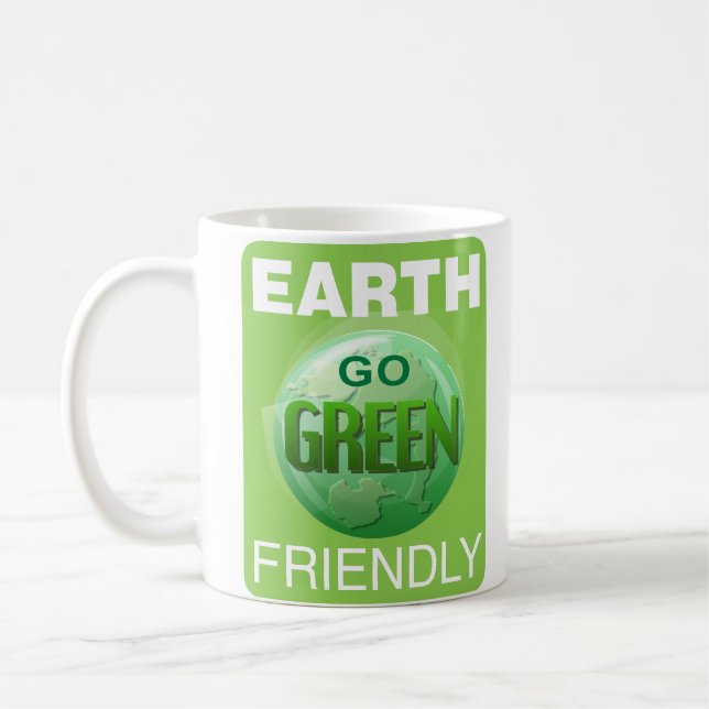 Gehen Grün ist die freundliche Erde Kaffeetasse (Links)