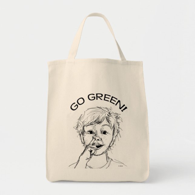 Gehen Grün! Lebensmittelgeschäft-Tasche Tragetasche (Vorne)