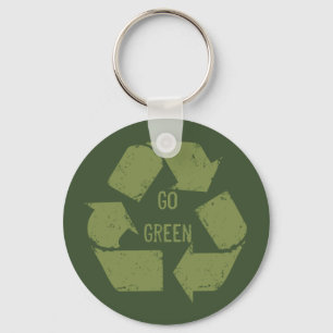 Gehen Grün recyceln Logo Schlüsselanhänger