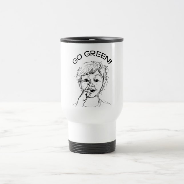 Gehen Grün! Reise-Tasse Reisebecher (Mittel)