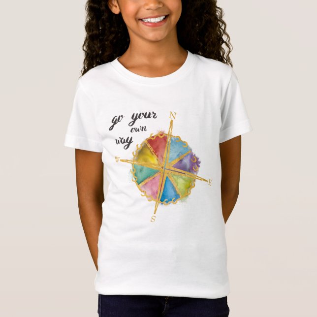 Gehen Ihr eigenes Weisen-Zitat mit farbigem T-Shirt (Vorderseite)