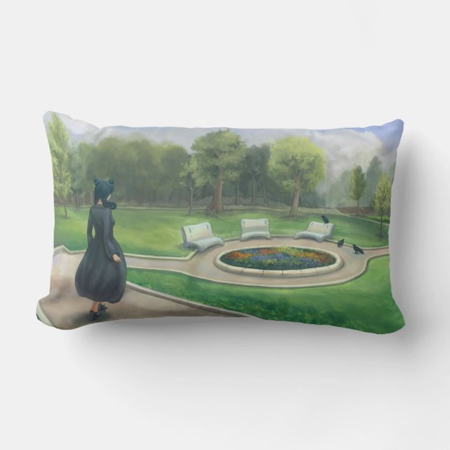 Gehen in die Garten-Fantasie-Kunst Lendenkissen (Vorderseite)