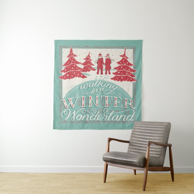 Gehen in ein Winter-Märchenland Wandteppich (Beispiel (Horizontal))