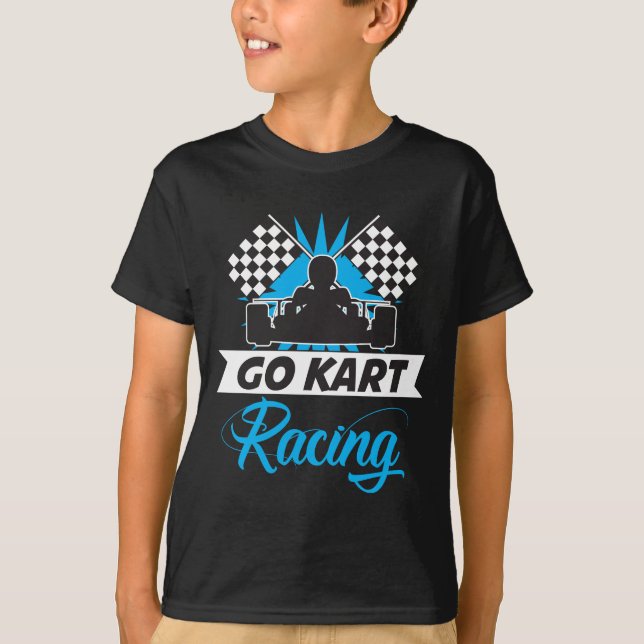 Gehen Kart, das Silhouette-Flaggen-Ziel-Sieger T-Shirt (Vorderseite)