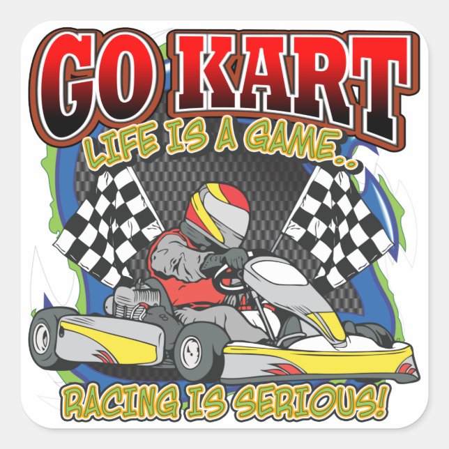 Gehen Kart Leben Quadratischer Aufkleber (Vorderseite)