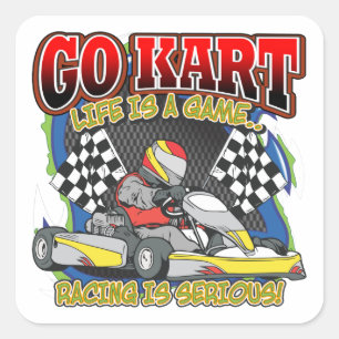 Gehen Kart Leben Quadratischer Aufkleber