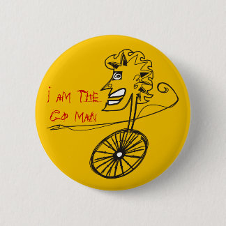 Gehen Mann bicyle Fahrradliebhaber, die er Knopf Button