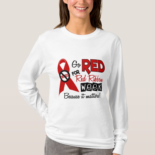 Gehen Rot für rote Band-Woche T-Shirt (Vorderseite)