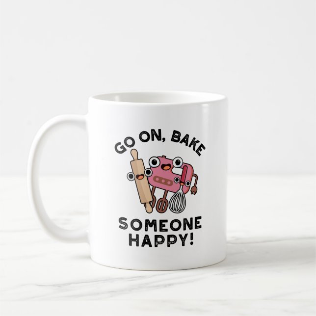 Gehen Sie auf Bake Jemand glücklichen Funny Baker  Kaffeetasse (Links)