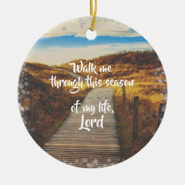 Gehen Sie durch Christliches Gebet Keramik Ornament (Vorne)