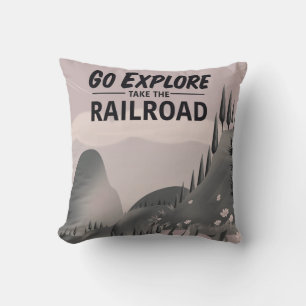 Gehen Sie Erkundung nehmen Sie die Eisenbahn Kissen