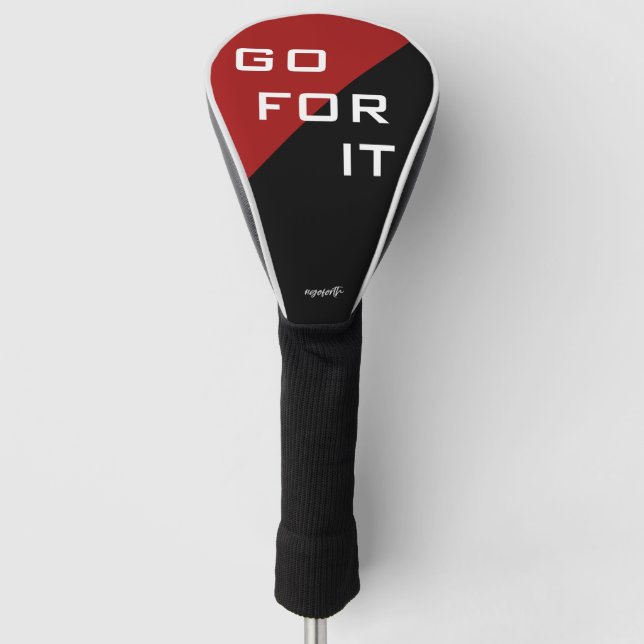 Gehen Sie für esrotes und schwarzes modernes Golf Headcover (Vorderseite)