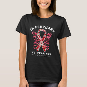 Gehen Sie im Februar Rot Herzkrankheit Bewusstsein T-Shirt