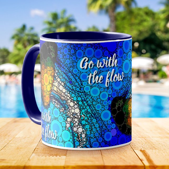 Gehen Sie mit dem Fluss Orange Quallen blauen Ozea Tasse (Von Creator hochgeladen)