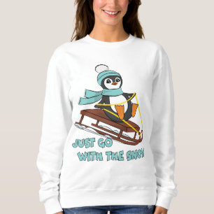 Gehen Sie mit dem Niedlichen Pinguin im Schneeschu Sweatshirt