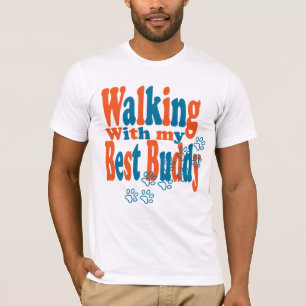 Gehen Sie mit den Hundemännern mit weißem T - Shir T-Shirt