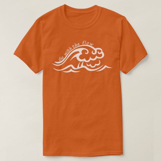 Gehen Sie mit den Strömungs-Wellen Doodle Sommer A T-Shirt (Design vorne)