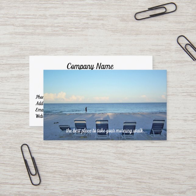 Gehen Sie mit der Beach Business Card Visitenkarte (Vorderseite/Rückseite Beispiel)