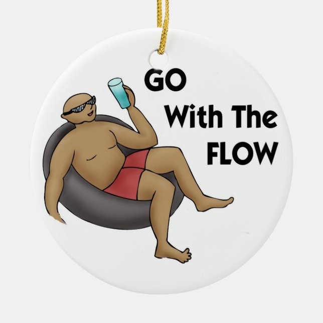Gehen Sie mit der Flow-Ornament Keramik Ornament (Vorne)